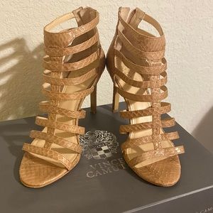 Vince Camuto scale print heels